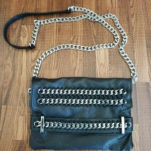 2Bebe Women's Black & Silver Small Link Chain Cros